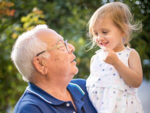 grandfather with his grand-daughter