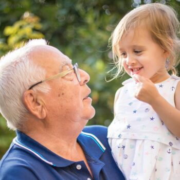 grandfather with his grand-daughter